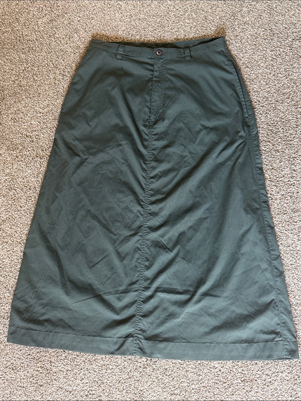 TravelSmith Dark Green Maxi A-Line Skirt